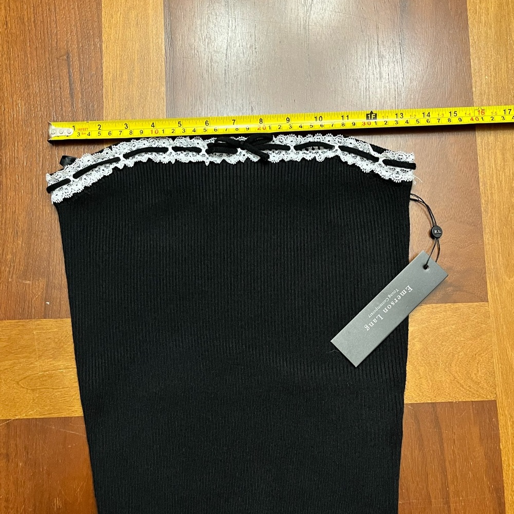 NWT Emerson Lang Black Sleeveless Tube Top With Bow Detail Size Medium - Picture 8 of 8